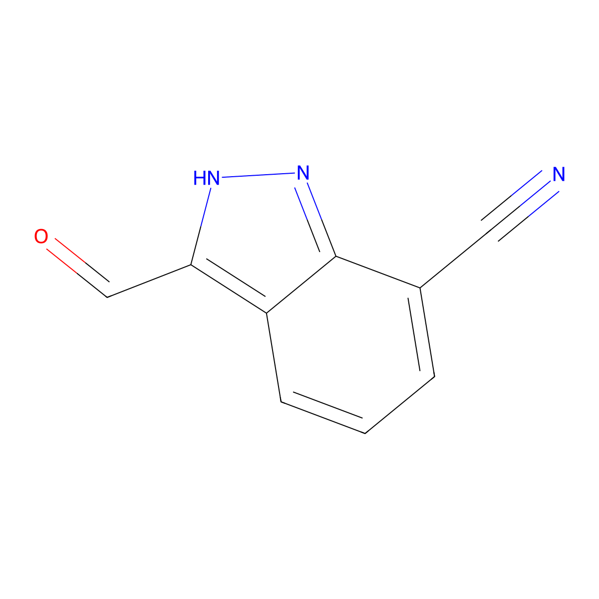 3-formyl-1H-indazole-7-carbonitrile molecular structure, CAS 2092041-29-5