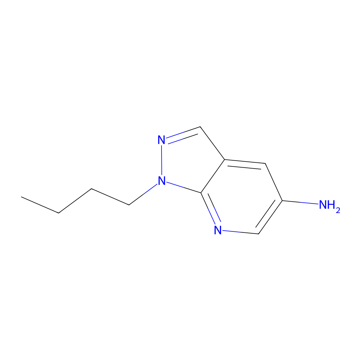 1-Butyl-1H-pyrazolo[3,4-b]pyridin-5-amine molecular structure, CAS 2092047-05-5