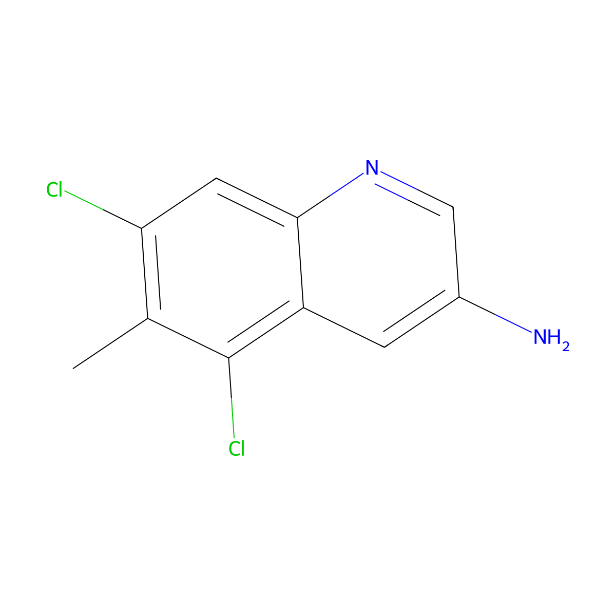 5,7-Dichloro-6-methylquinolin-3-amine molecular structure, CAS 2092047-32-8