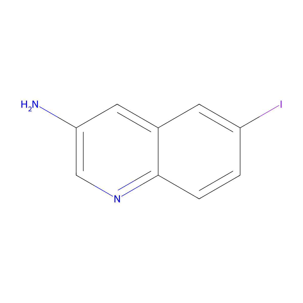 6-Iodoquinolin-3-amine molecular structure, CAS 2092047-43-1