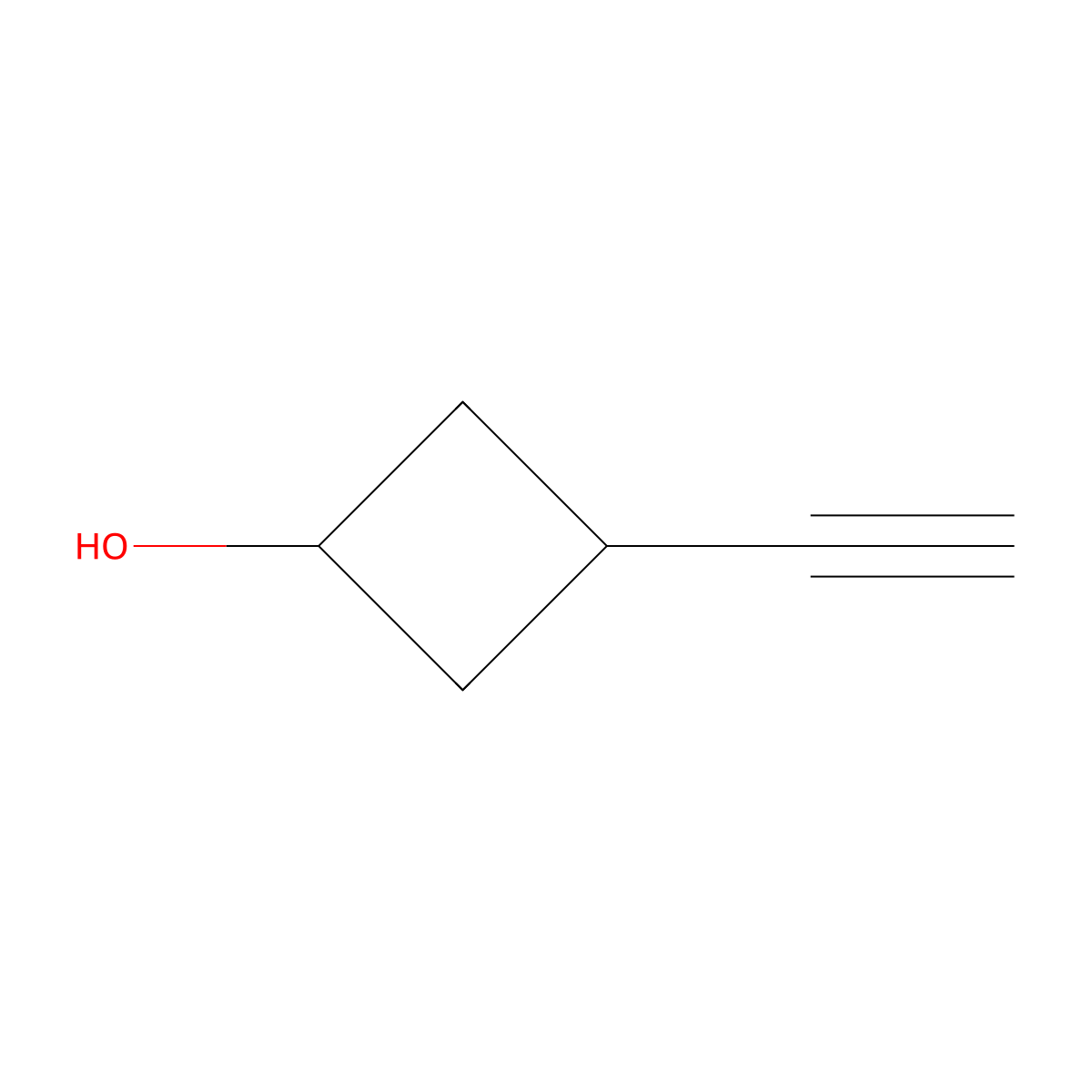 3-Ethynylcyclobutan-1-ol molecular structure, CAS 2092051-21-1