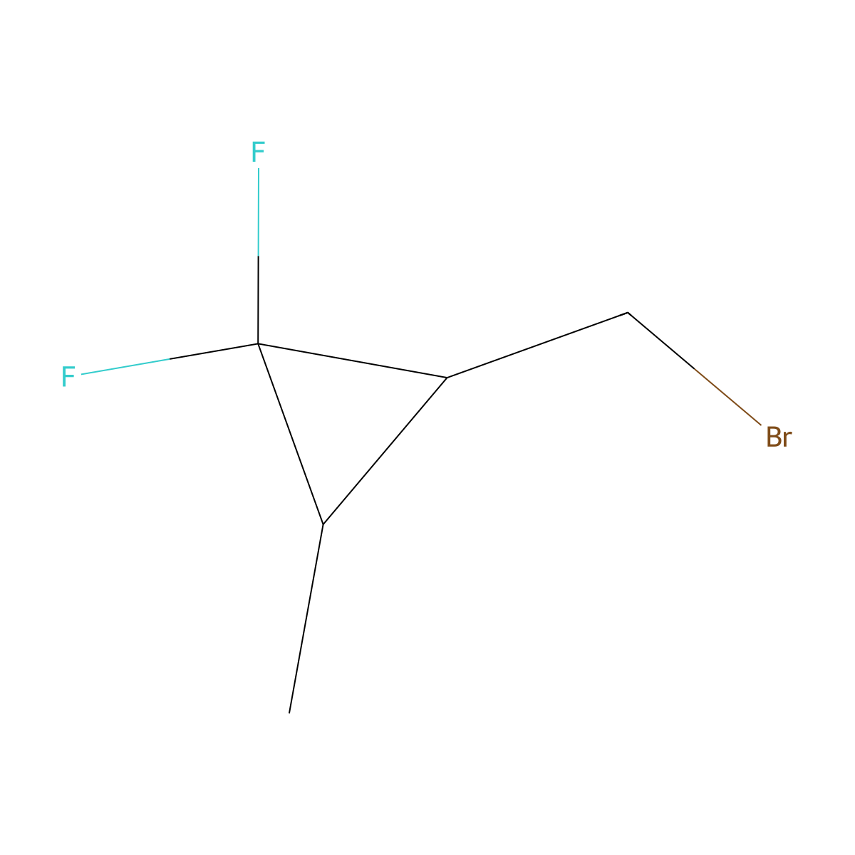 2-(Bromomethyl)-1,1-difluoro-3-methylcyclopropane molecular structure, CAS 2092051-28-8