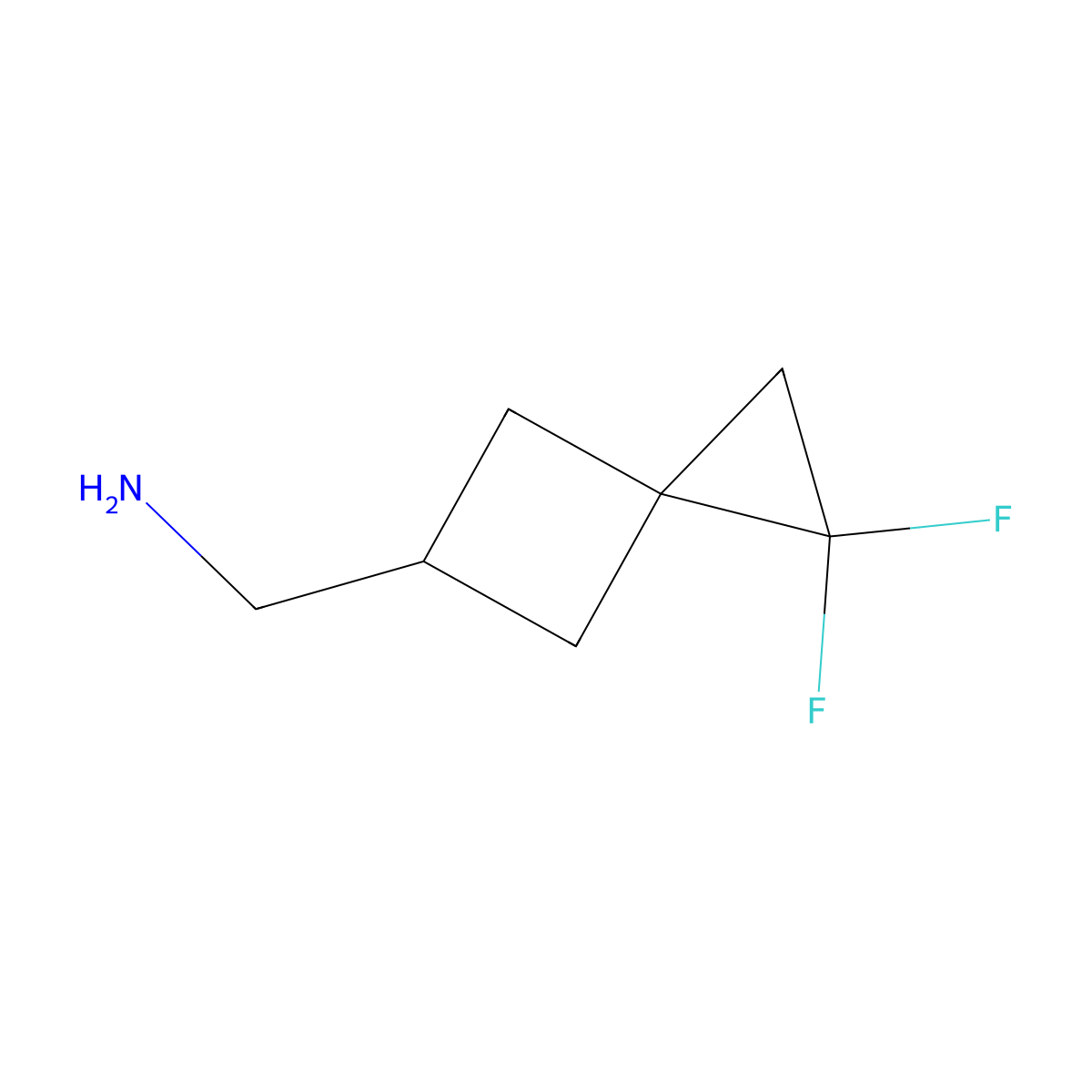 (1,1-Difluorospiro[2.3]hexan-5-yl)methanamine molecular structure, CAS 2092051-33-5