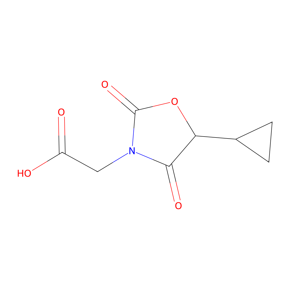 2-(5-Cyclopropyl-2,4-dioxo-1,3-oxazolidin-3-yl)acetic acid molecular structure, CAS 2092053-67-1