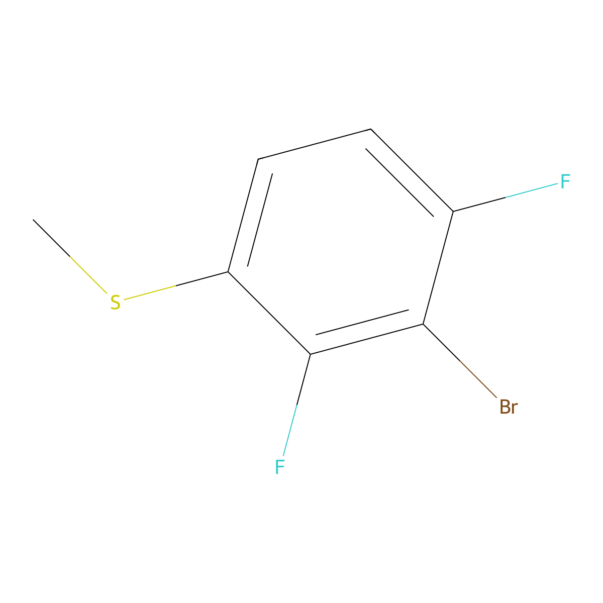 (3-Bromo-2,4-difluorophenyl)(methyl)sulfane molecular structure, CAS 2092059-70-4