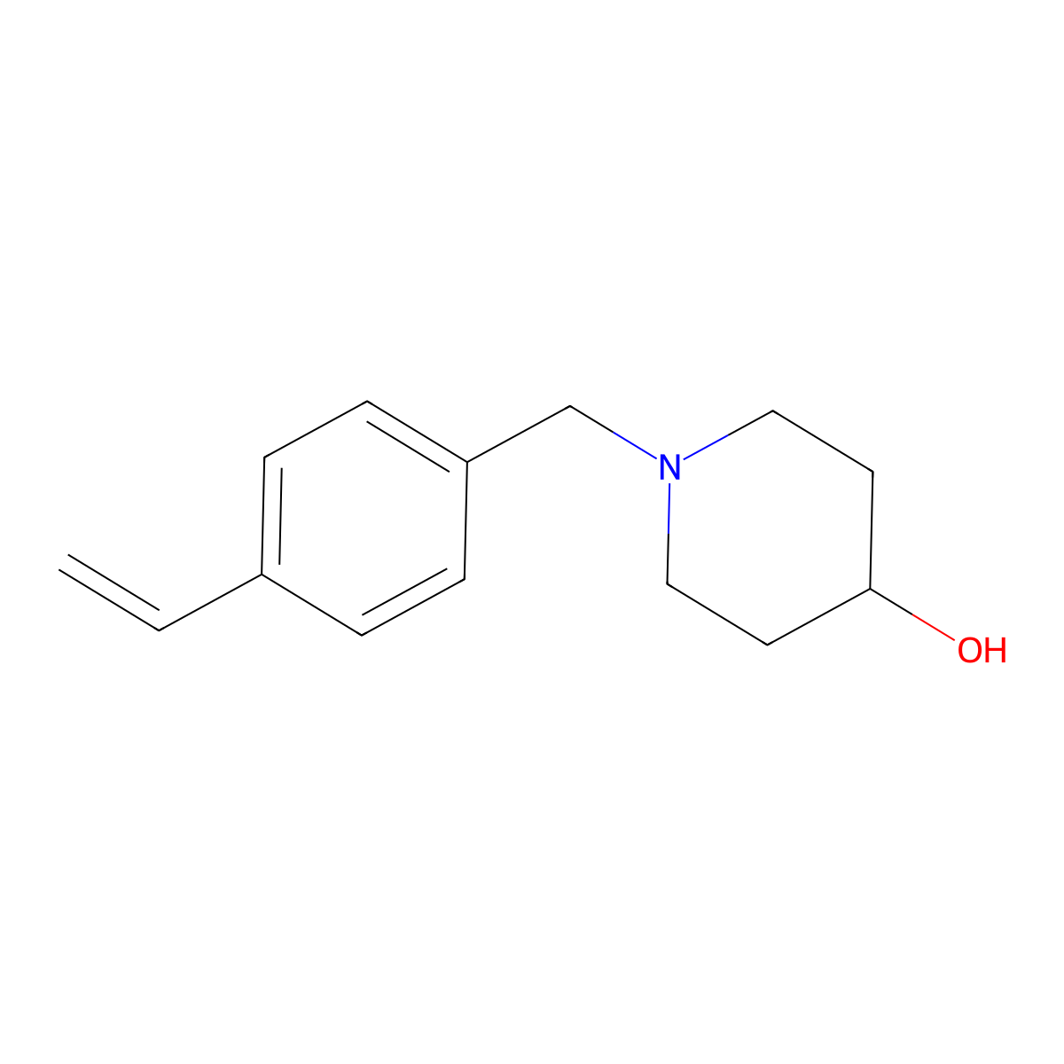 1-(4-Vinylbenzyl)piperidin-4-ol molecular structure, CAS 2092061-11-3