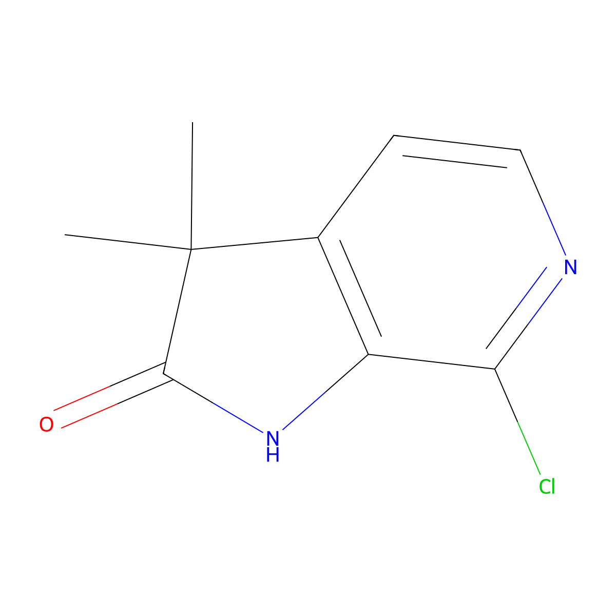 7-Chloro-3,3-dimethyl-1,3-dihydro-2H-pyrrolo[2,3-c]pyridin-2-one molecular structure, CAS 2092061-66-8