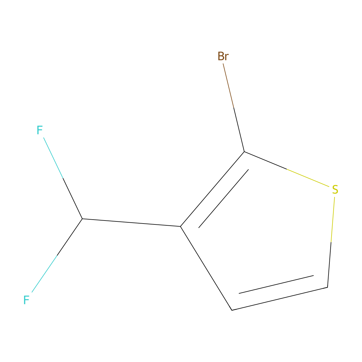 2-Bromo-3-(difluoromethyl)thiophene molecular structure, CAS 2092062-85-4