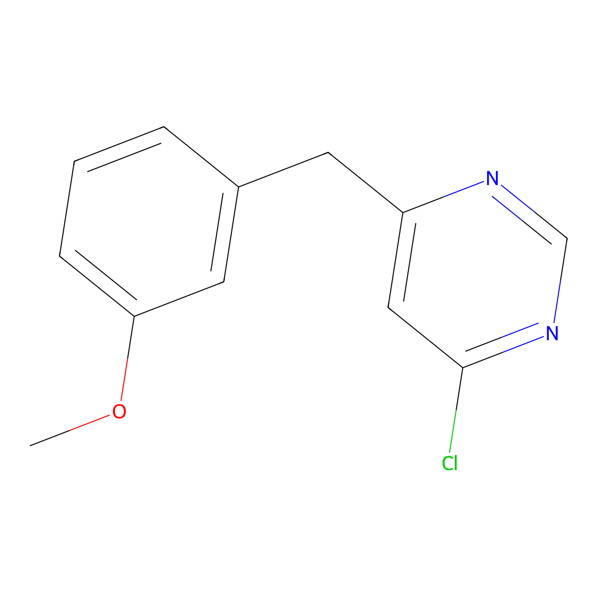 4-Chloro-6-(3-methoxybenzyl)pyrimidine molecular structure, CAS 2092063-01-7