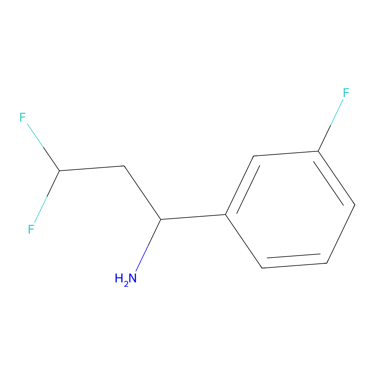 (1R)-3,3-Difluoro-1-(3-fluorophenyl)propan-1-amine molecular structure, CAS 2092064-03-2