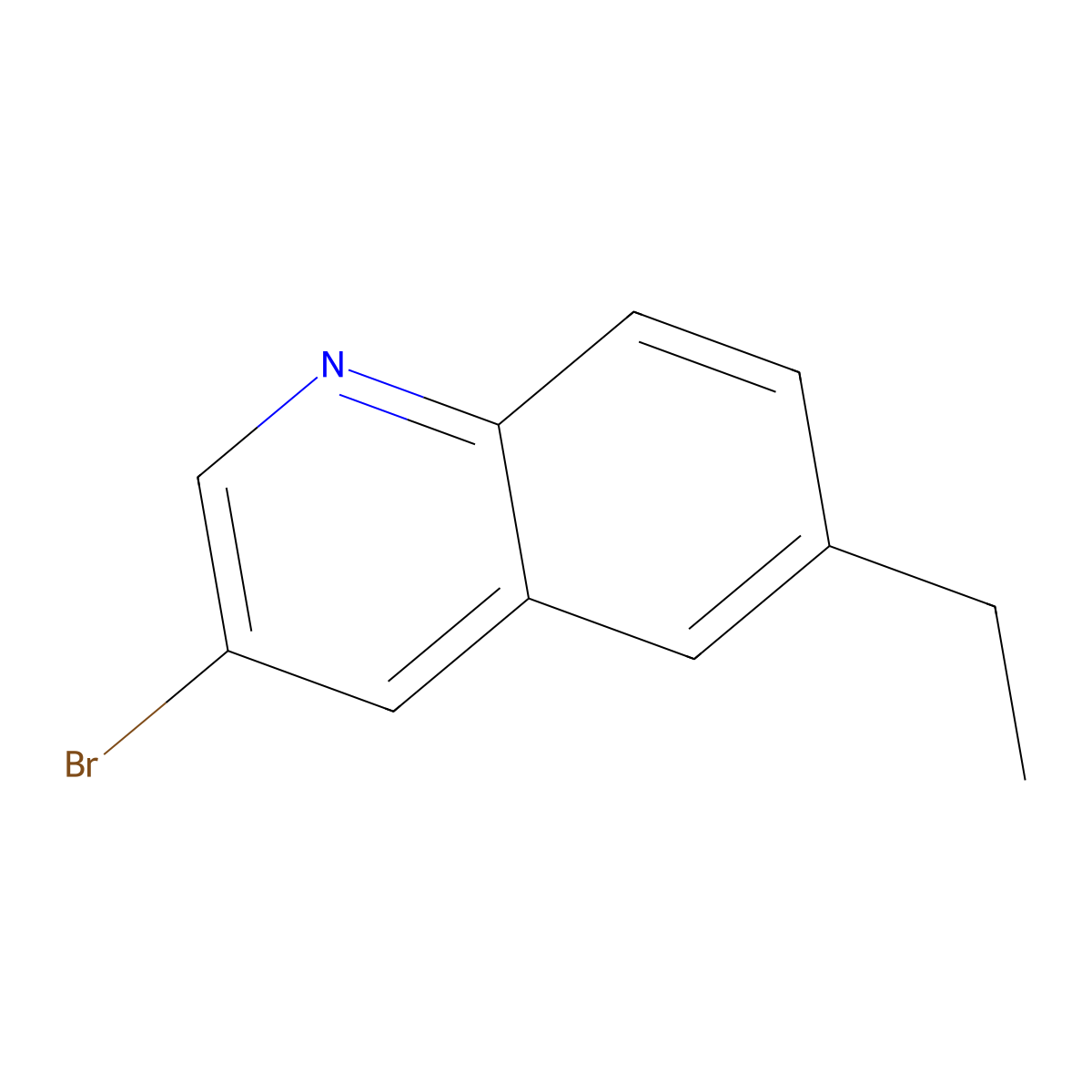 3-Bromo-6-ethylquinoline molecular structure, CAS 2092065-84-2