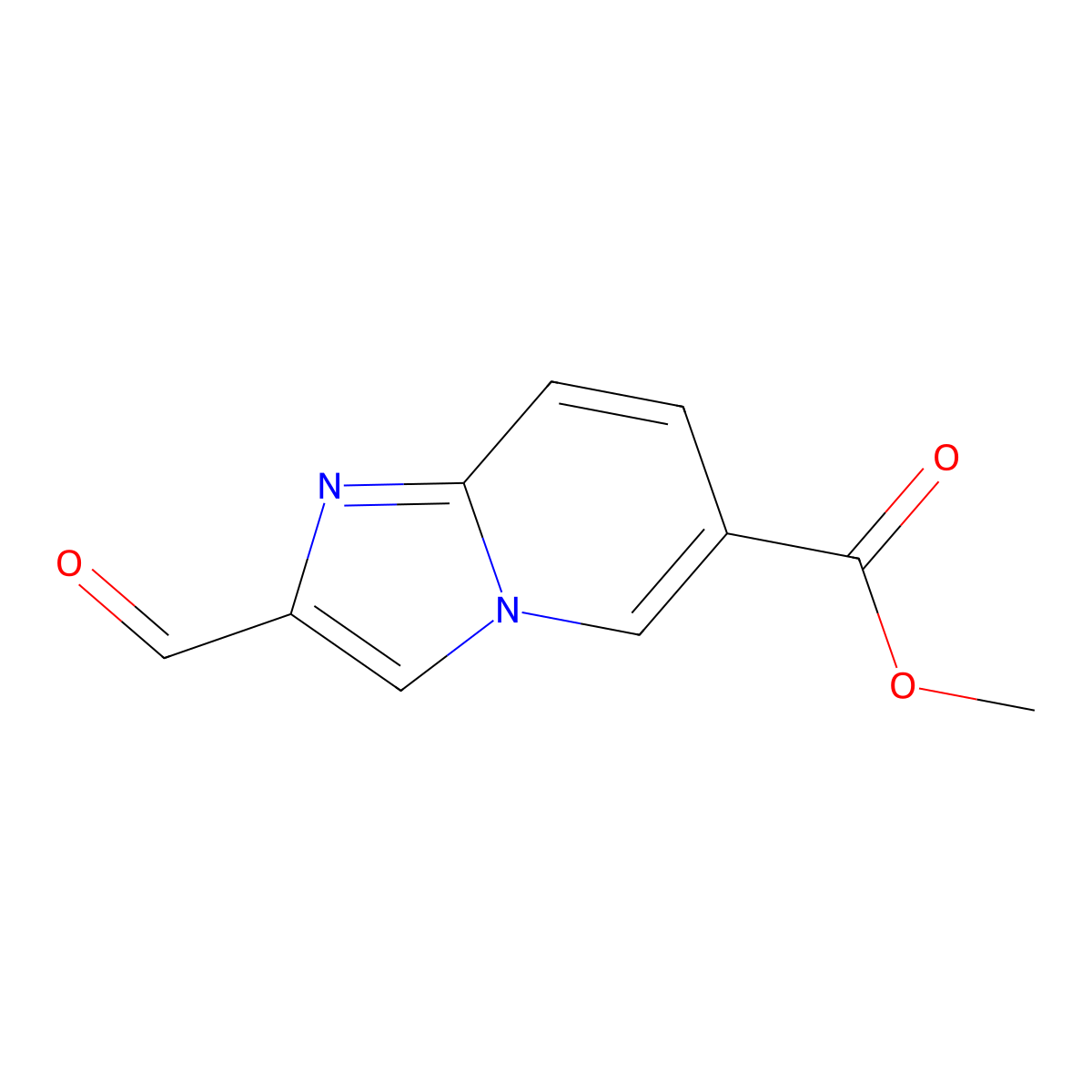 Methyl 2-formylimidazo[1,2-a]pyridine-6-carboxylate molecular structure, CAS 2092067-64-4