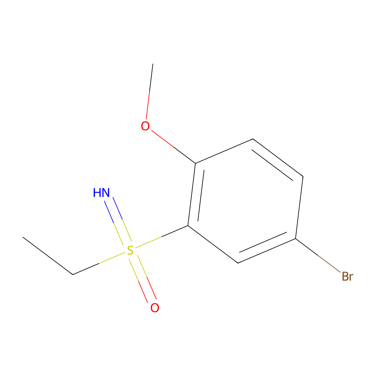 (5-Bromo-2-methoxyphenyl)(ethyl)imino-lambda6-sulfanone molecular structure, CAS 2092074-43-4