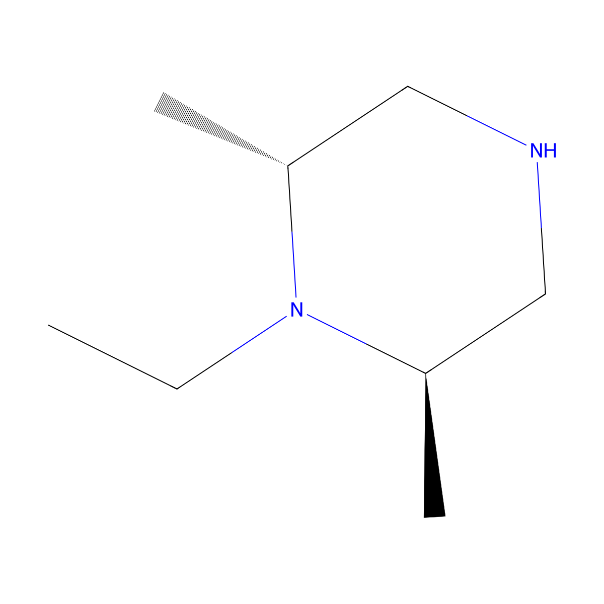Rel-(2R,6R)-1-ethyl-2,6-dimethylpiperazine molecular structure, CAS 2092077-22-8