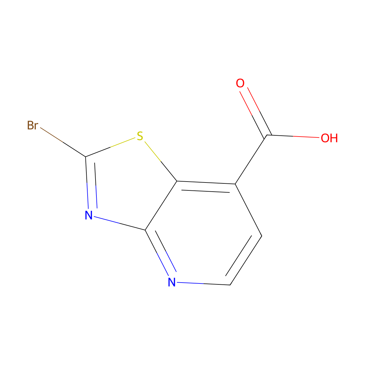 2-Bromo-[1,3]thiazolo[4,5-b]pyridine-7-carboxylic acid molecular structure, CAS 2092079-61-1