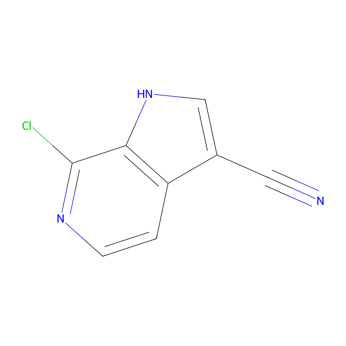7-chloro-1H-pyrrolo[2,3-c]pyridine-3-carbonitrile molecular structure, CAS 2092080-03-8