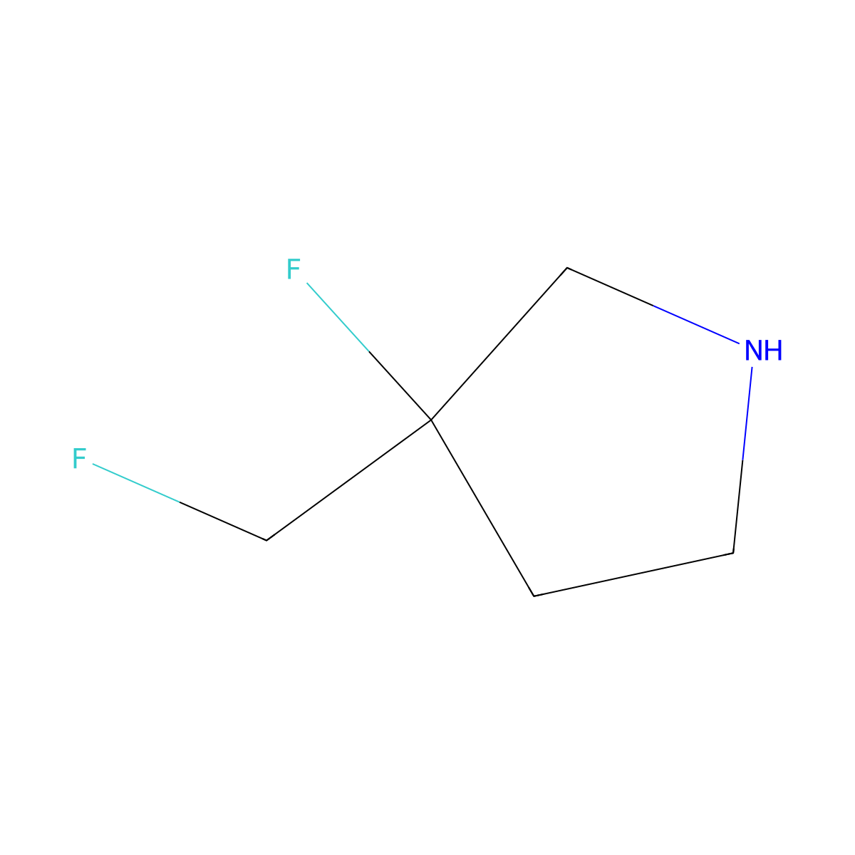 3-Fluoro-3-(fluoromethyl)pyrrolidine molecular structure, CAS 2092086-63-8
