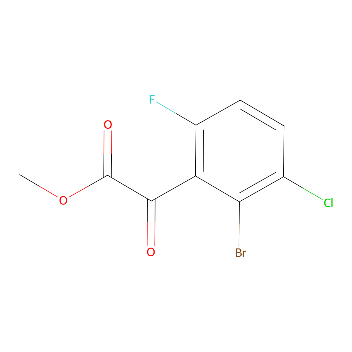 Methyl 2-bromo-3-chloro-6-fluoro-alpha-oxobenZeneacetate molecular structure, CAS 2092087-38-0