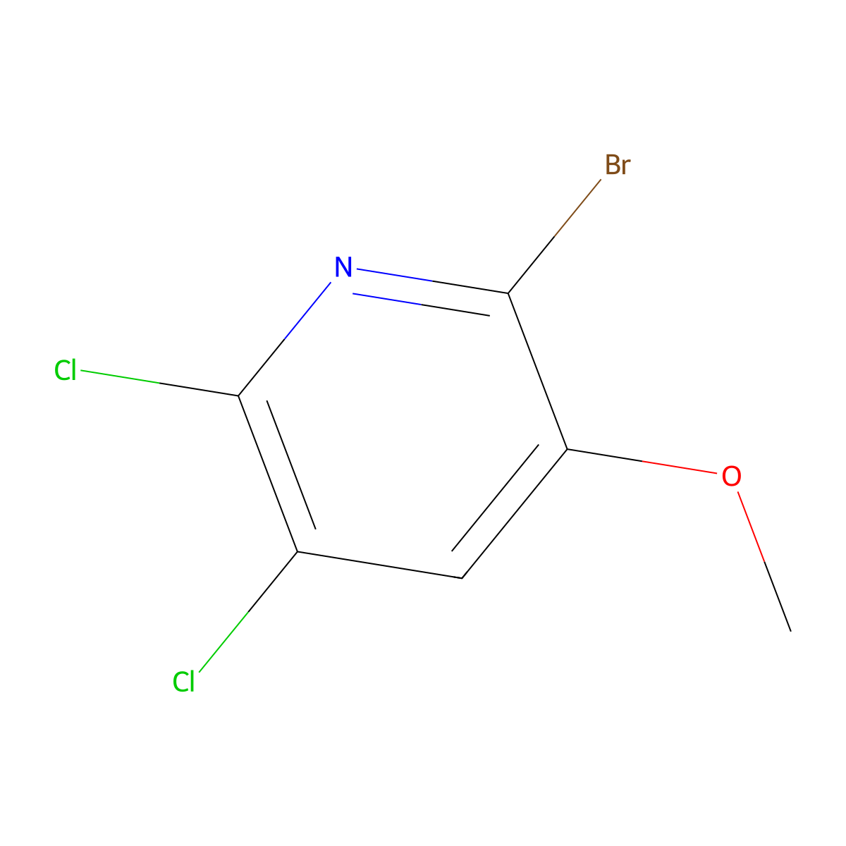 2-Bromo-5,6-dichloro-3-methoxypyridine molecular structure, CAS 2092091-52-4