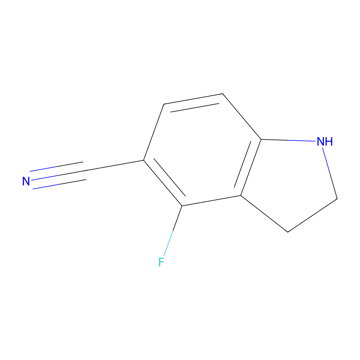 4-Fluoroindoline-5-carbonitrile molecular structure, CAS 2092093-82-6