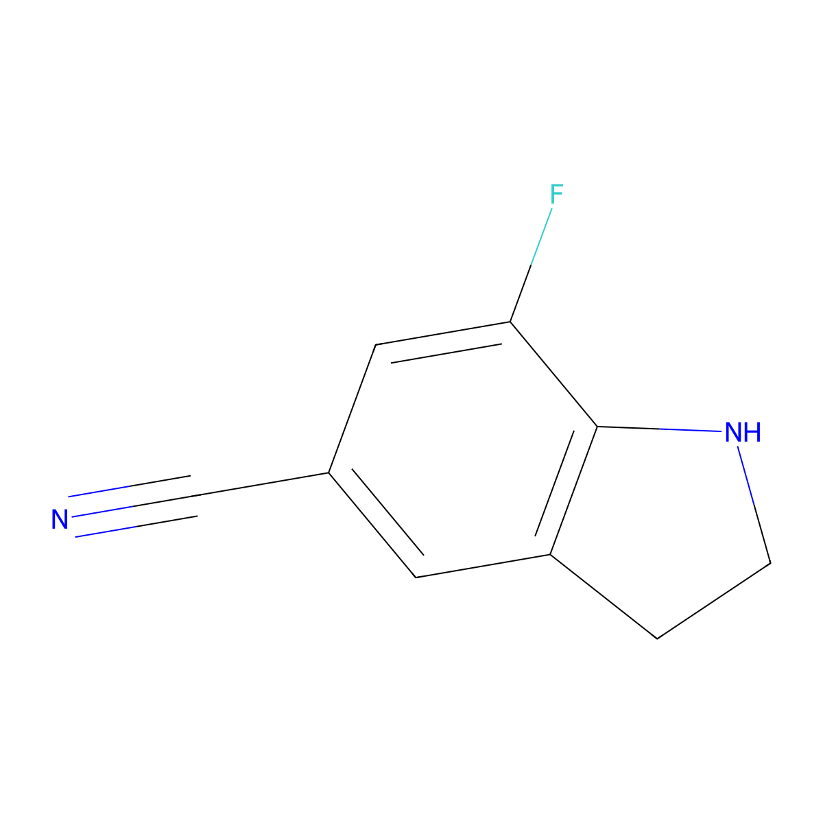 7-Fluoroindoline-5-carbonitrile molecular structure, CAS 2092093-99-5