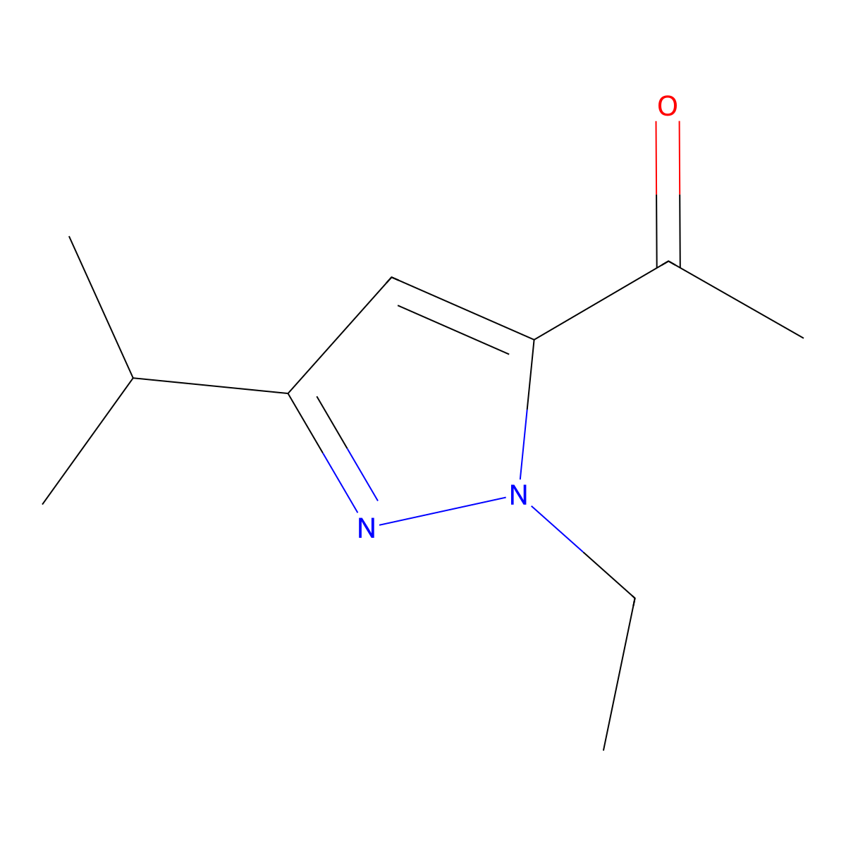1-[1-Ethyl-3-(propan-2-yl)-1H-pyrazol-5-yl]ethan-1-one molecular structure, CAS 2092094-52-3