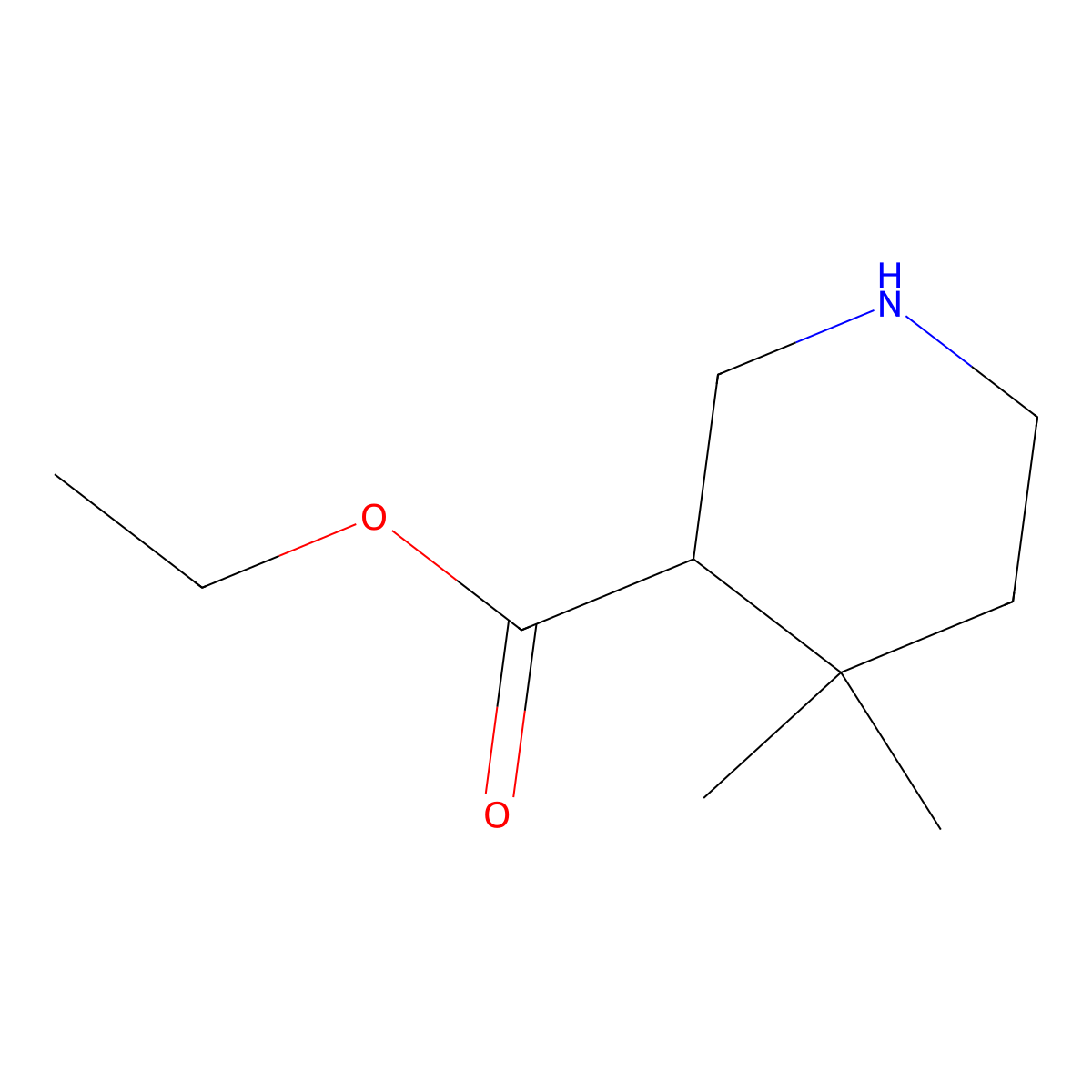 Ethyl 4,4-dimethylpiperidine-3-carboxylate molecular structure, CAS 2092094-66-9
