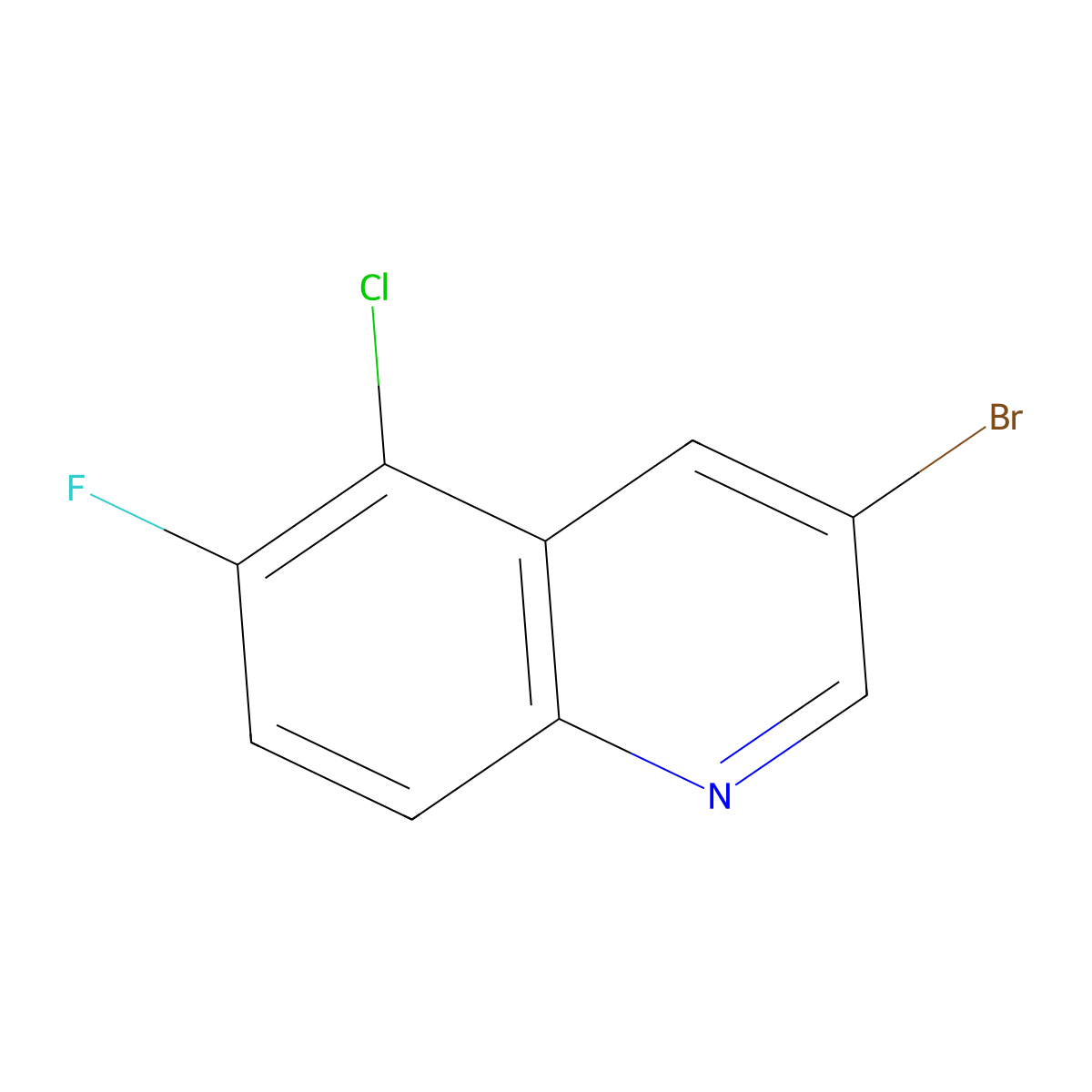 3-Bromo-5-chloro-6-fluoroquinoline molecular structure, CAS 2092098-78-5