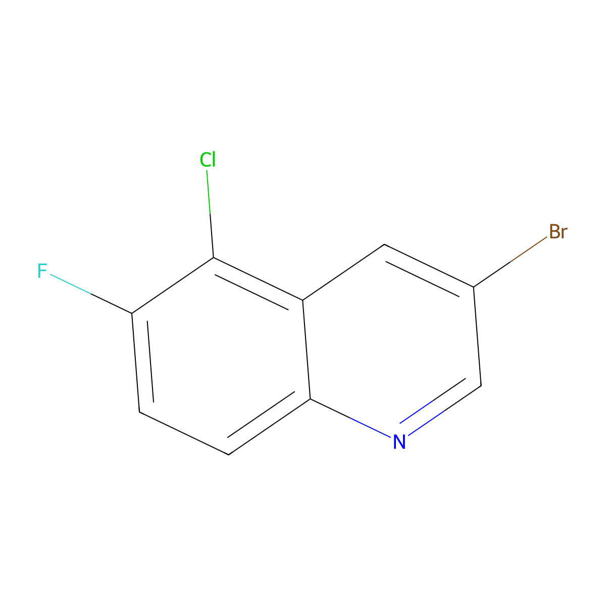 3-Bromo-5-chloro-6-fluoroquinoline molecular structure, CAS 2092098-78-5