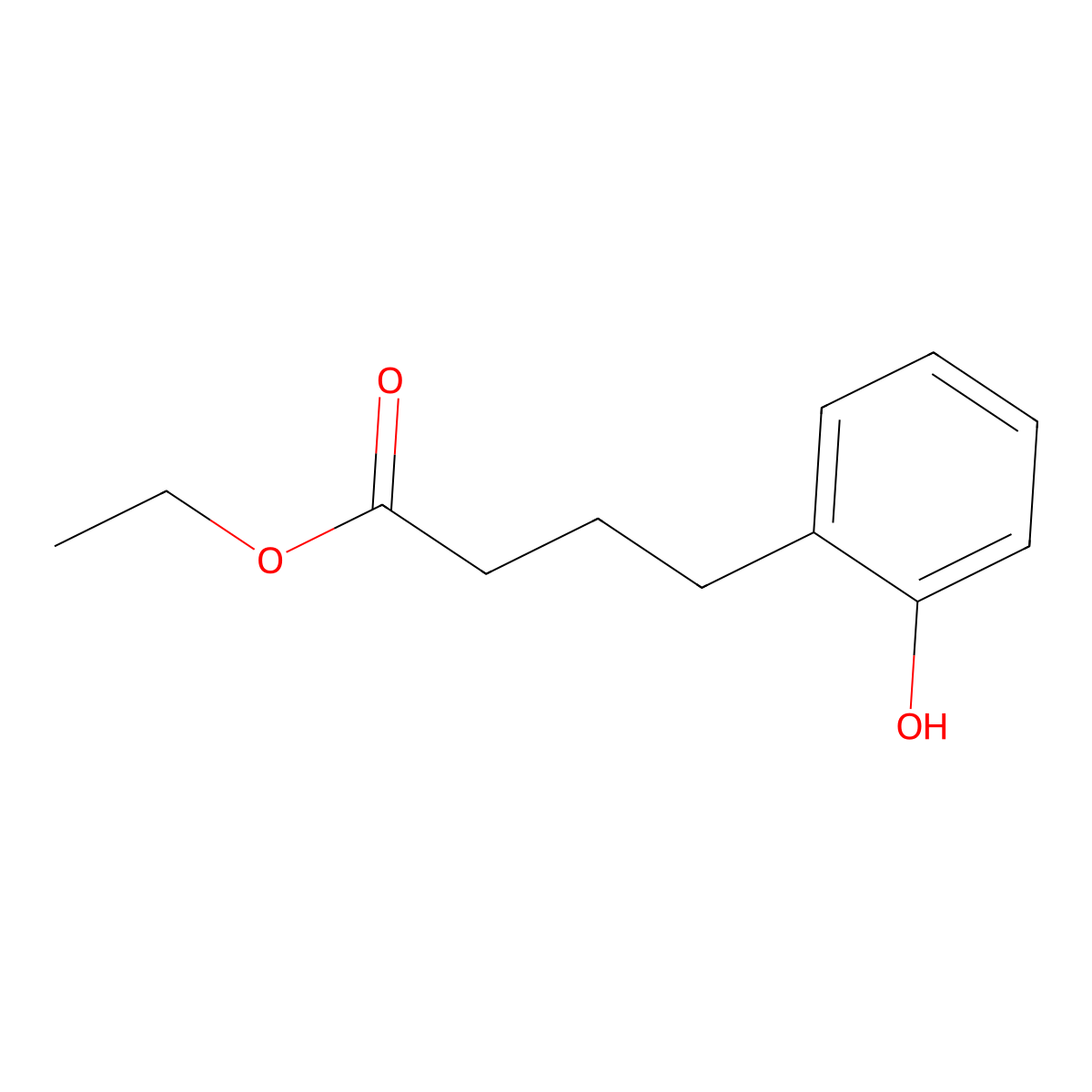 Ethyl 4-(2-hydroxyphenyl)butanoate molecular structure, CAS 20921-17-9