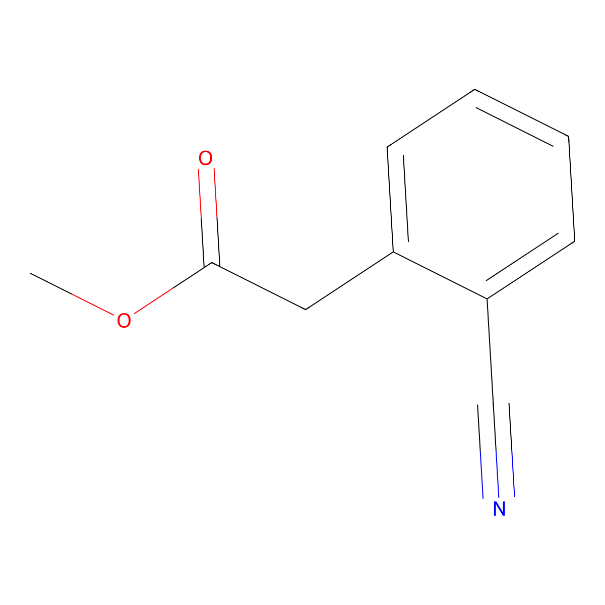 Methyl(2-cyanophenyl)acetate molecular structure, CAS 20921-96-4