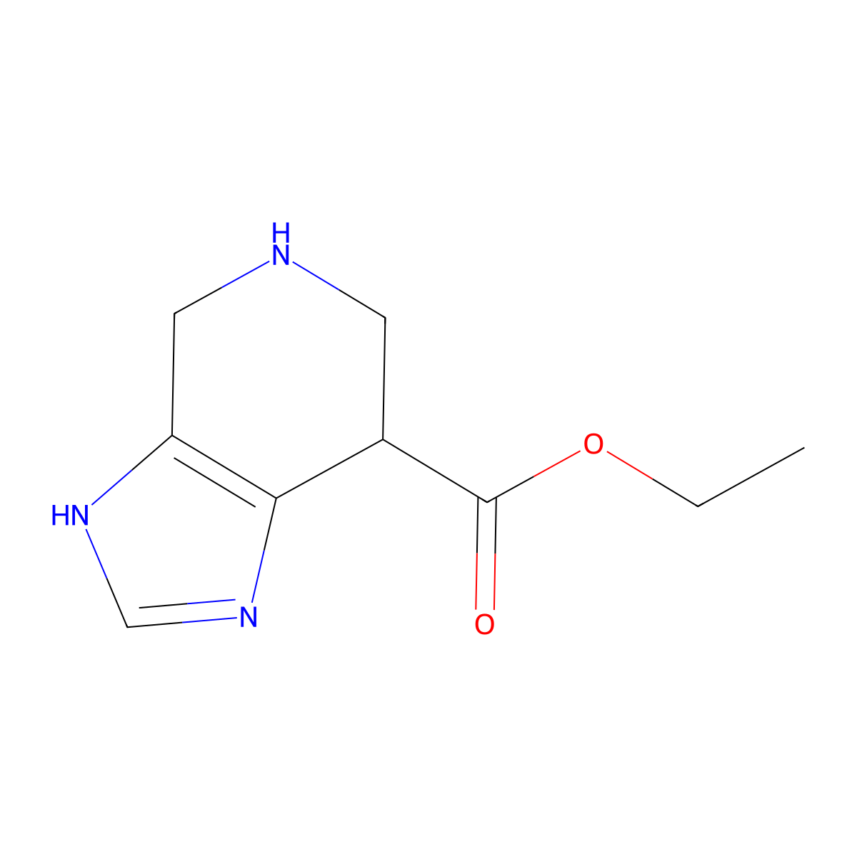 Ethyl 1H,4H,5H,6H,7H-imidazo[4,5-c]pyridine-7-carboxylate molecular structure, CAS 2092103-09-6