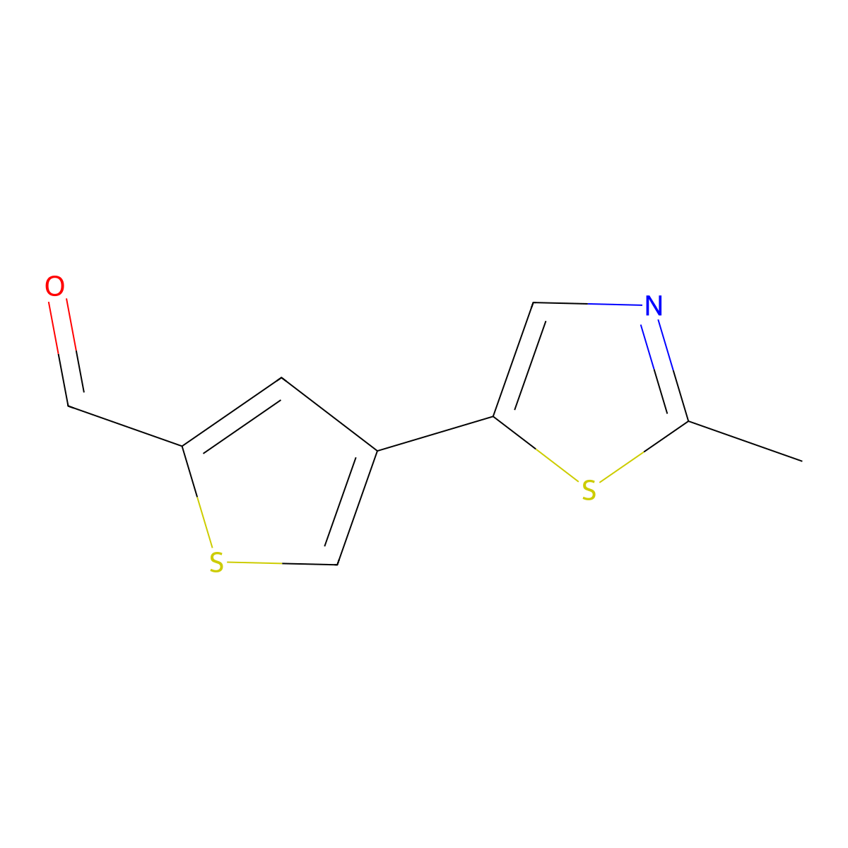 4-(2-Methyl-1,3-thiazol-5-yl)thiophene-2-carbaldehyde molecular structure, CAS 2092103-38-1