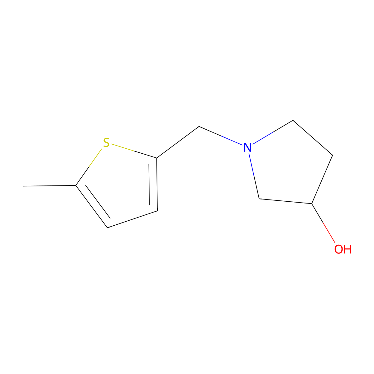 1-((5-Methylthiophen-2-yl)methyl)pyrrolidin-3-ol molecular structure, CAS 2092103-89-2