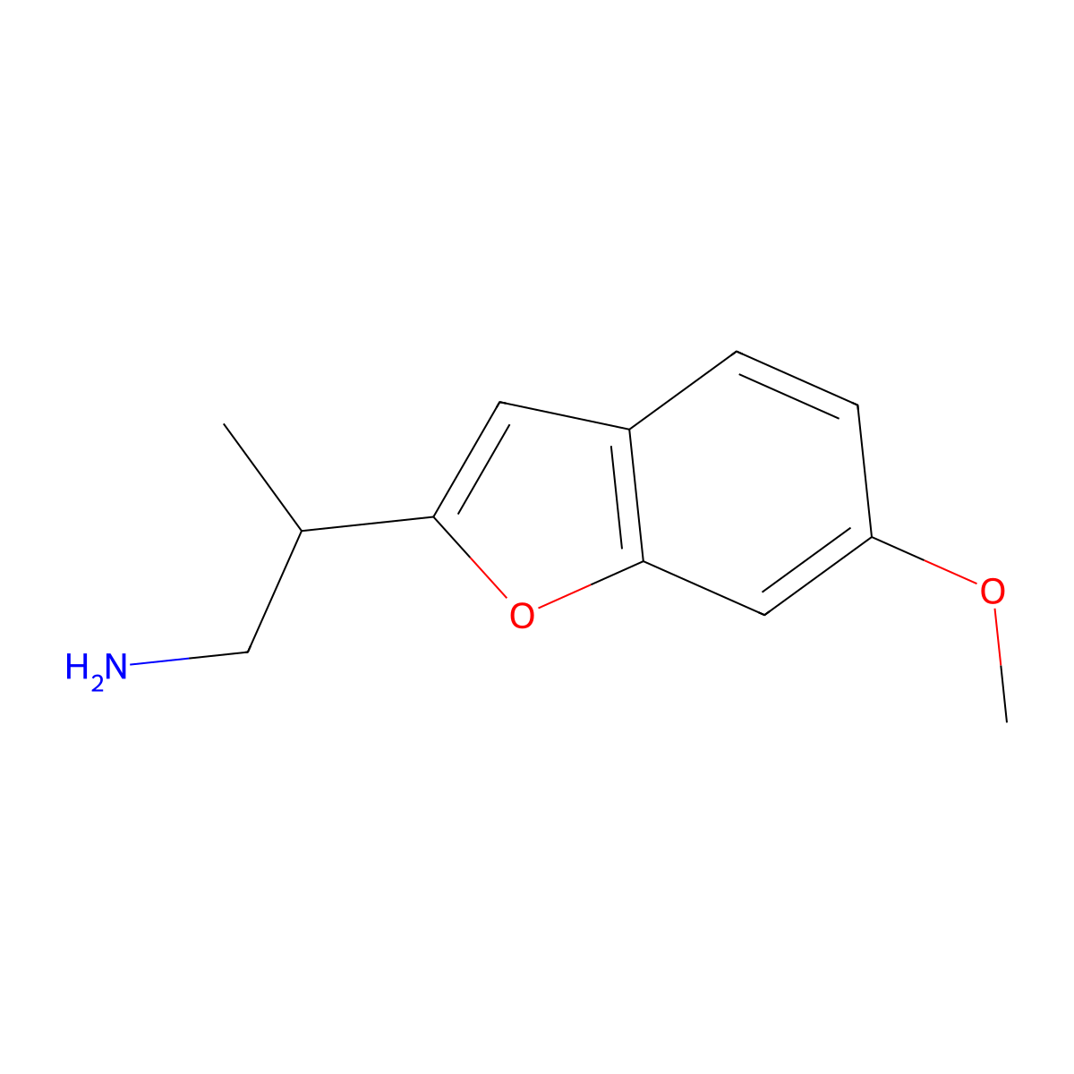 2-(6-Methoxy-1-benzofuran-2-yl)propan-1-amine molecular structure, CAS 2092104-72-6