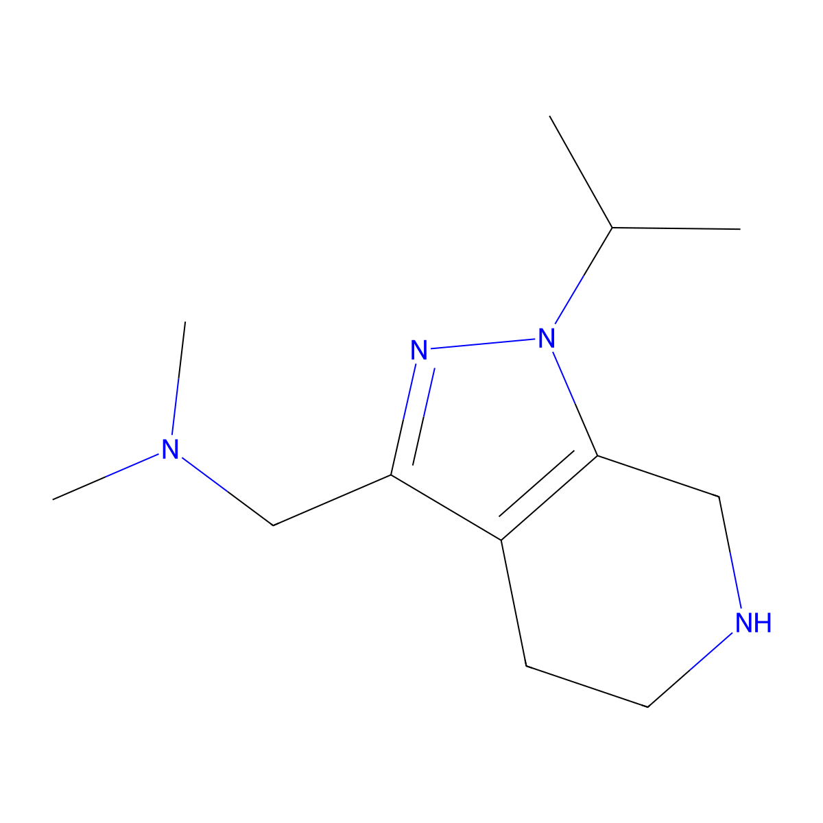 1-(1-Isopropyl-4,5,6,7-Tetrahydro-1H-Pyrazolo[3,4-C]Pyridin-3-Yl)-N,N-Dimethylmethanamine molecular structure, CAS 2092105-31-0