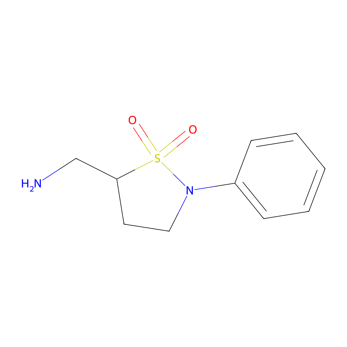 5-(Aminomethyl)-2-phenyl-1lambda6,2-thiazolidine-1,1-dione molecular structure, CAS 2092108-77-3