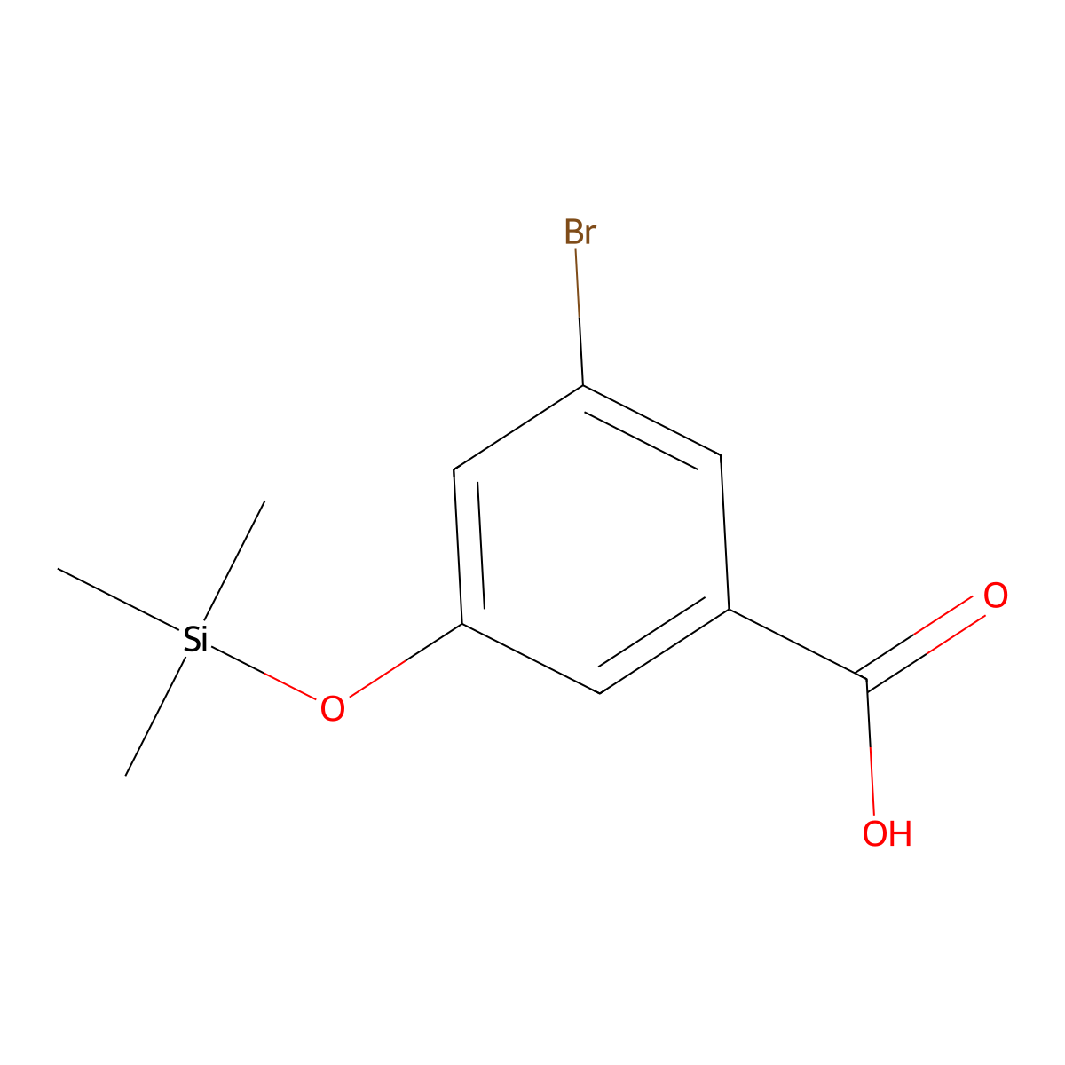 3-Bromo-5-[(trimethylsilyl)oxy]benzoic acid molecular structure, CAS 2092116-61-3