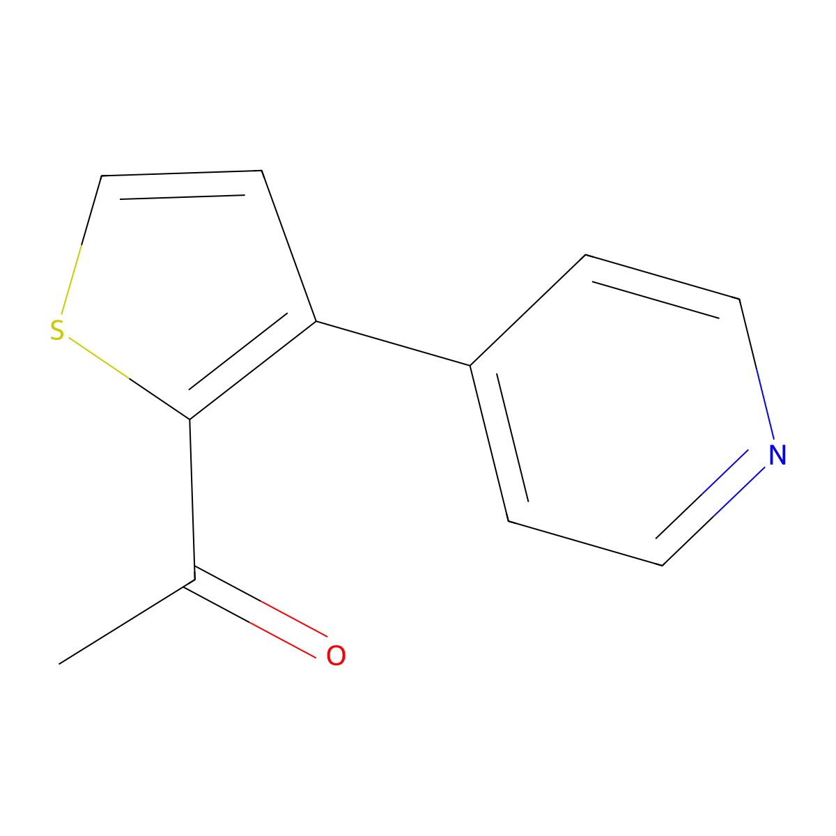 1-[3-(Pyridin-4-yl)thiophen-2-yl]ethan-1-one molecular structure, CAS 2092121-86-1