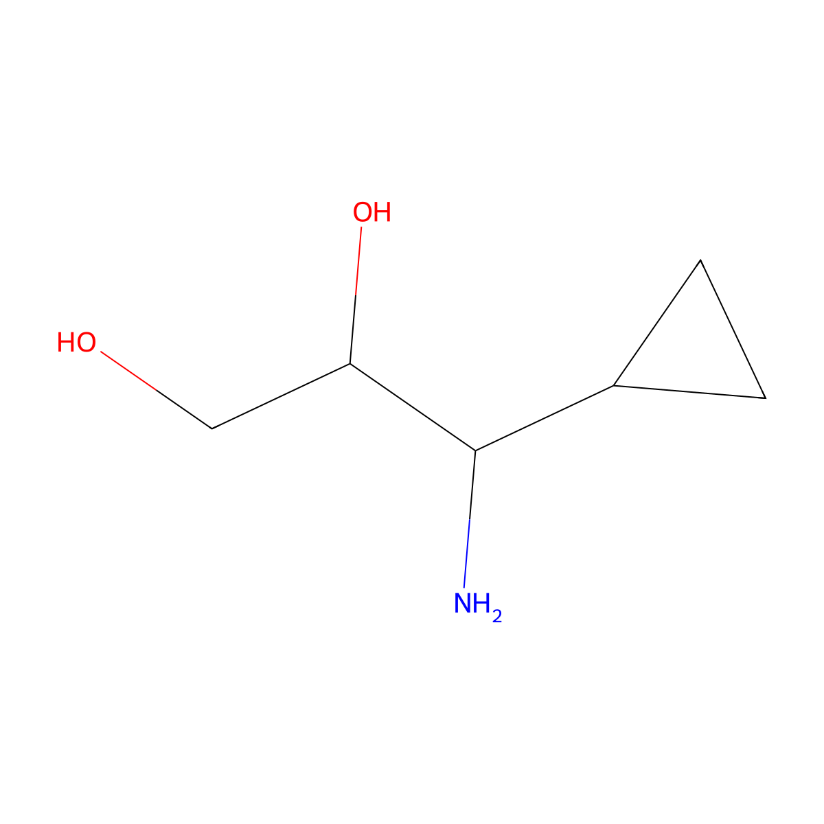 3-Amino-3-cyclopropylpropane-1,2-diol molecular structure, CAS 2092124-83-7