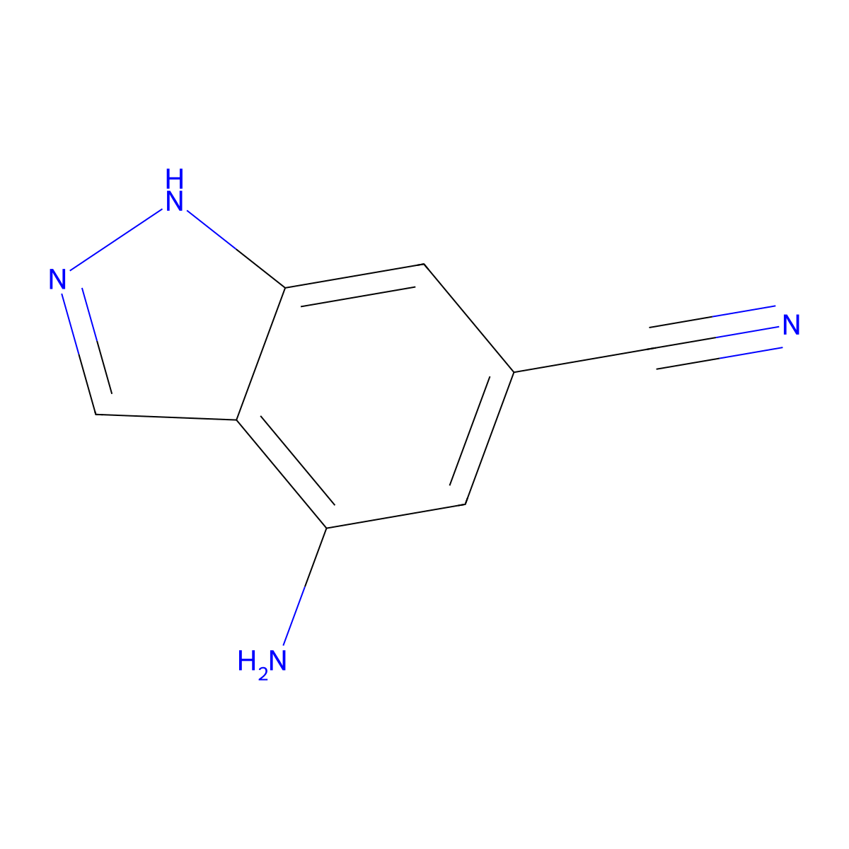 4-amino-1H-indazole-6-carbonitrile molecular structure, CAS 2092125-58-9