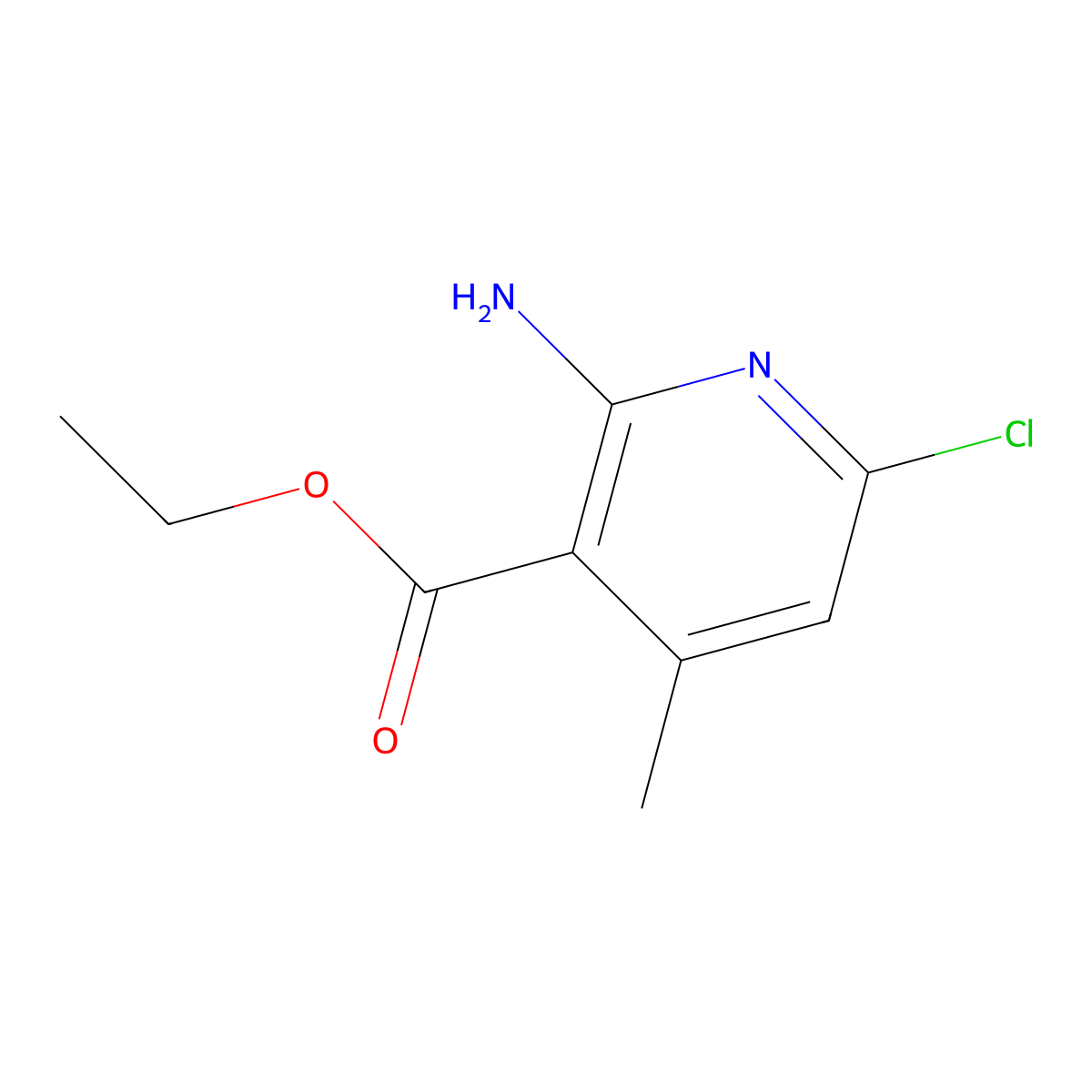Ethyl 2-amino-6-chloro-4-methylpyridine-3-carboxylate molecular structure, CAS 2092127-39-2