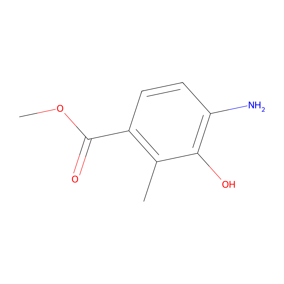 Methyl 4-amino-3-hydroxy-2-methylbenzoate molecular structure, CAS 2092129-01-4