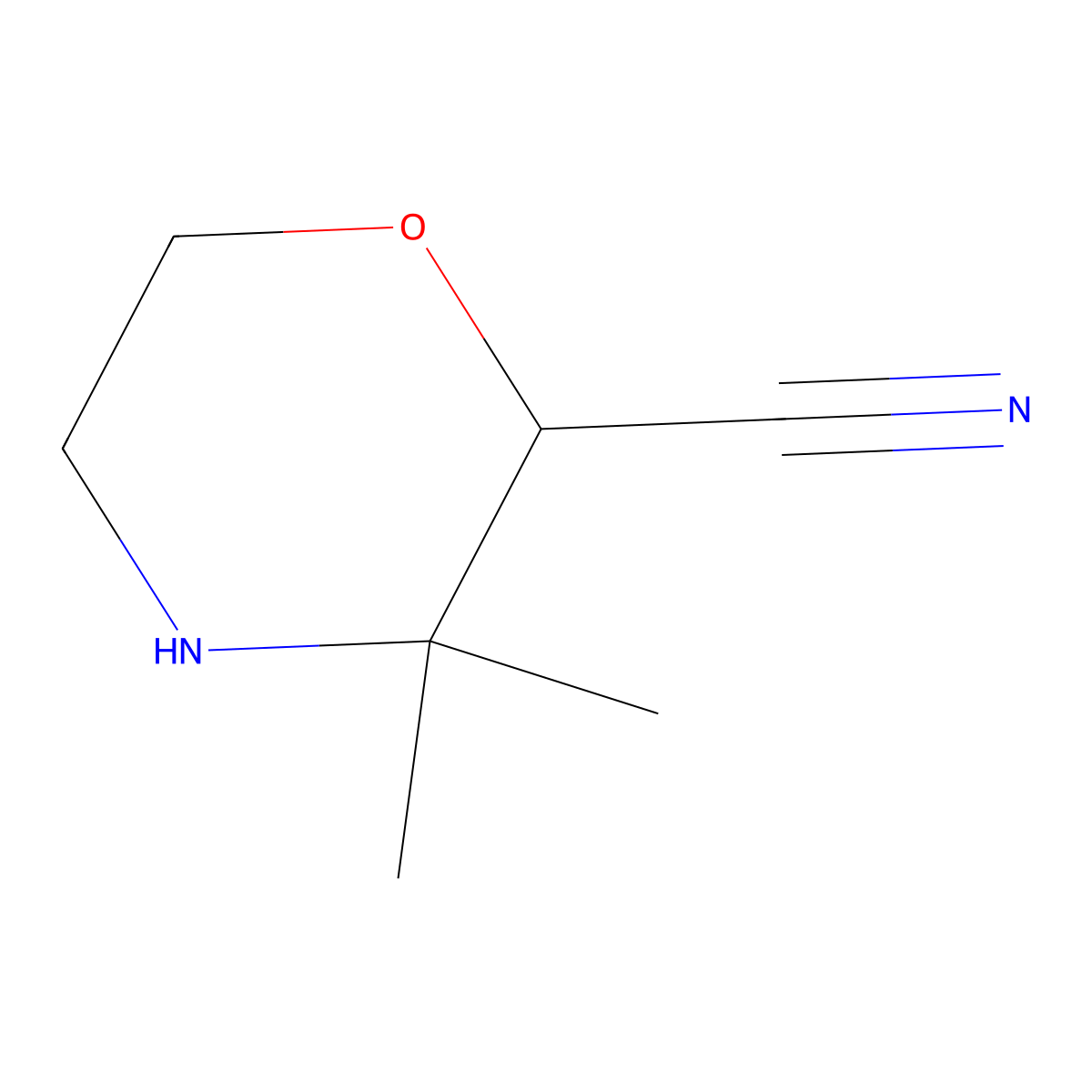 3,3-Dimethylmorpholine-2-carbonitrile molecular structure, CAS 2092135-14-1