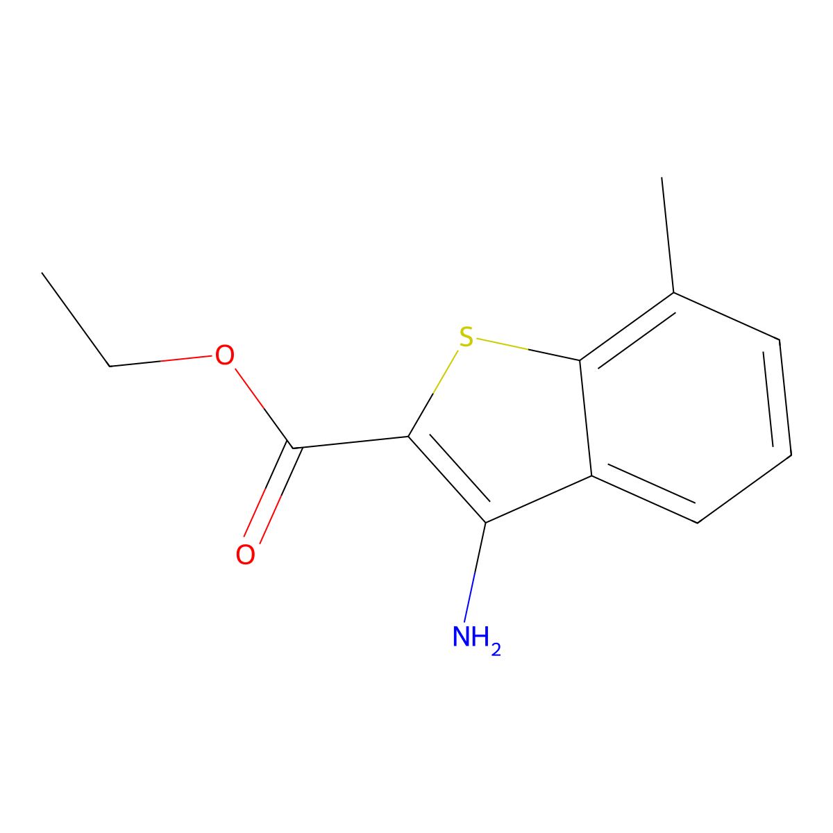 Ethyl 3-amino-7-methylbenzo[b]thiophene-2-carboxylate molecular structure, CAS 2092140-45-7
