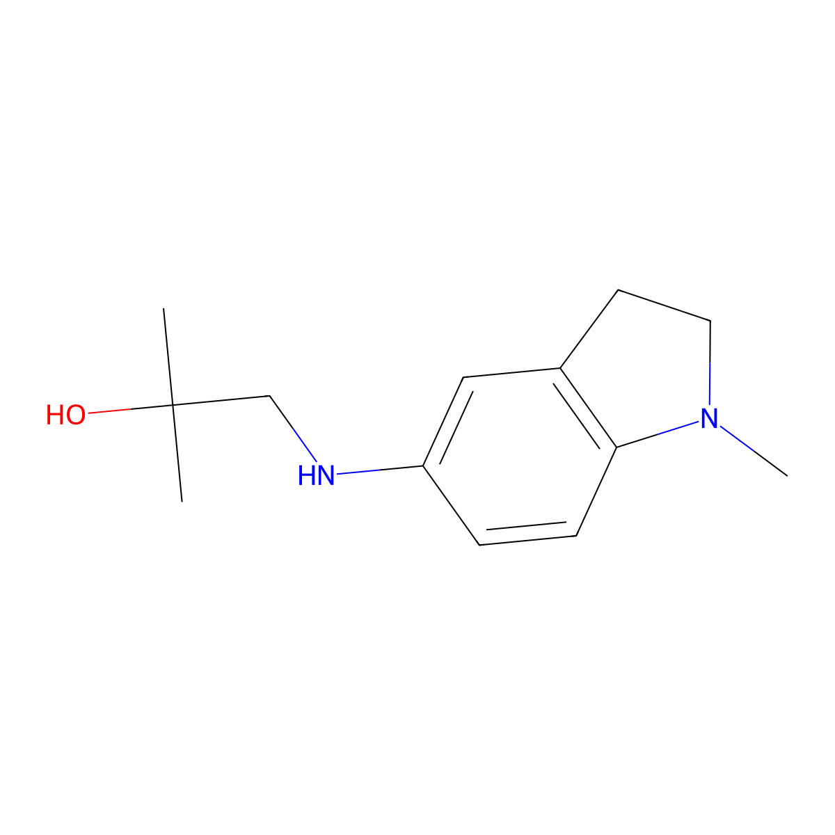 2-Methyl-1-[(1-methyl-2,3-dihydro-1H-indol-5-yl)amino]propan-2-ol molecular structure, CAS 2092140-94-6