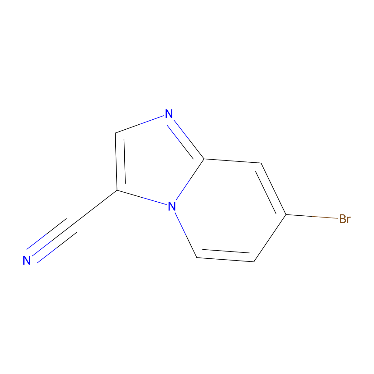 7-Bromoimidazo[1,2-a]pyridine-3-carbonitrile molecular structure, CAS 2092141-77-8