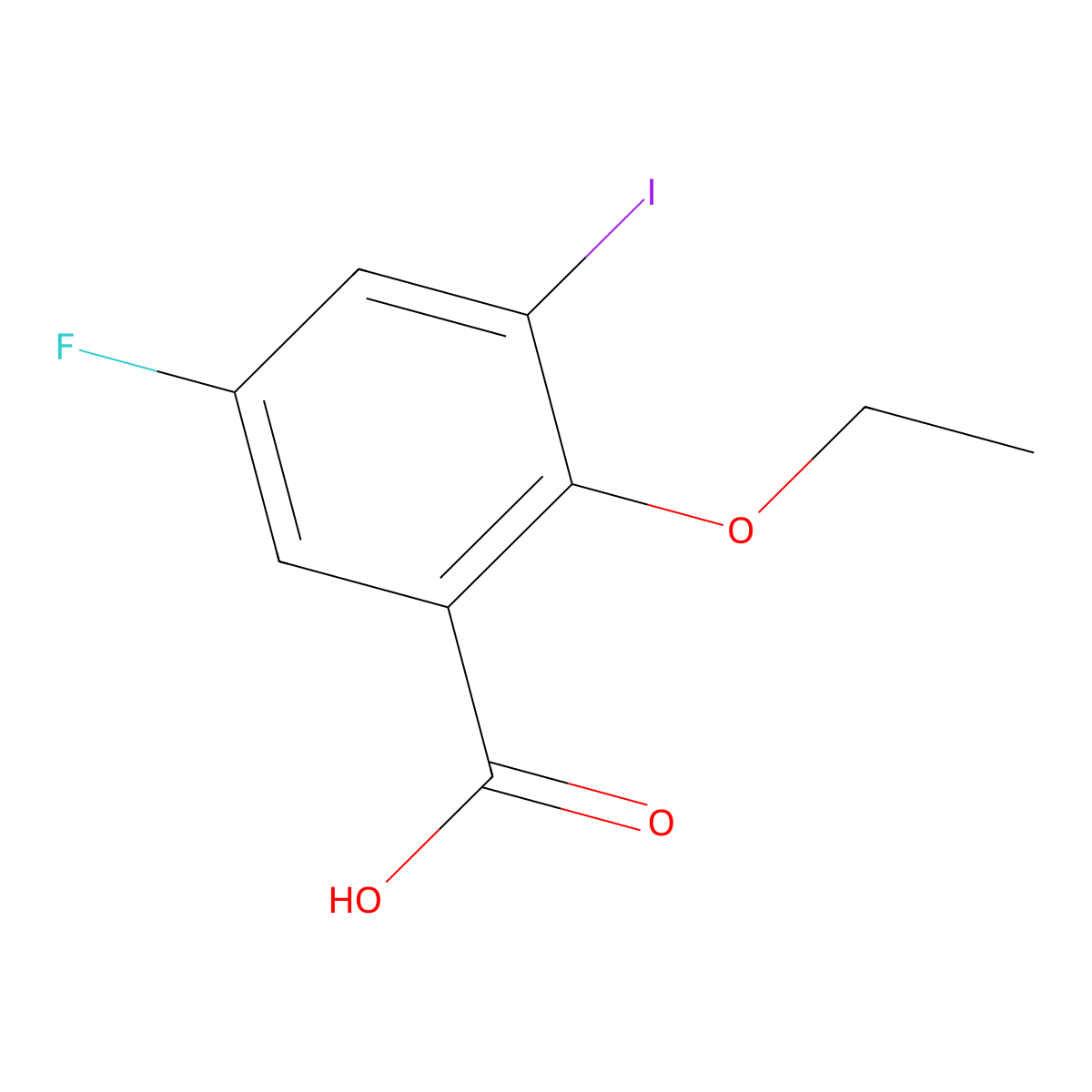 2-Ethoxy-5-fluoro-3-iodobenzoic acid molecular structure, CAS 2092144-53-9