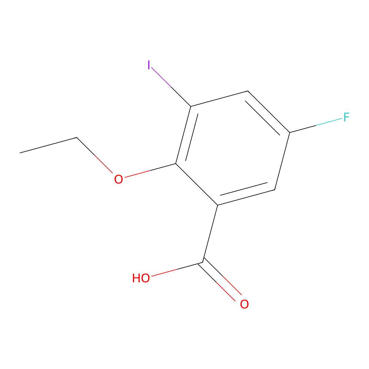 2-Ethoxy-5-fluoro-3-iodobenzoic acid molecular structure, CAS 2092144-53-9