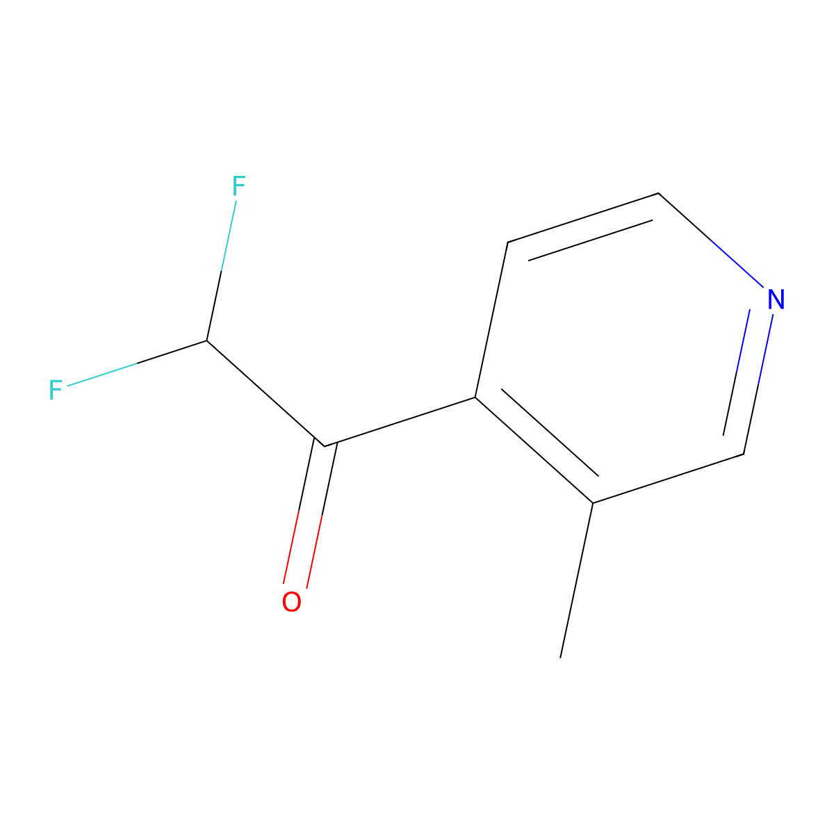 2,2-Difluoro-1-(3-methylpyridin-4-yl)ethan-1-one molecular structure, CAS 2092153-10-9